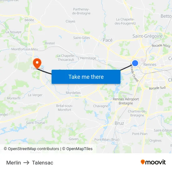 Merlin to Talensac map