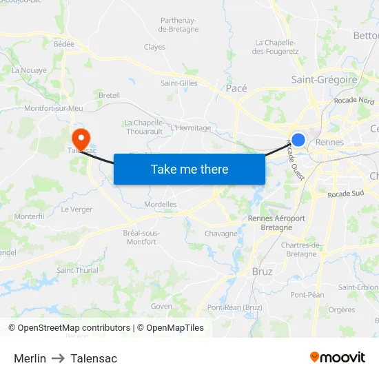 Merlin to Talensac map