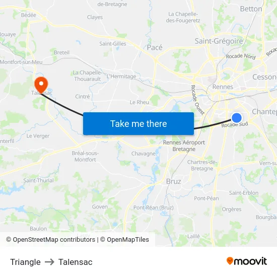 Triangle to Talensac map