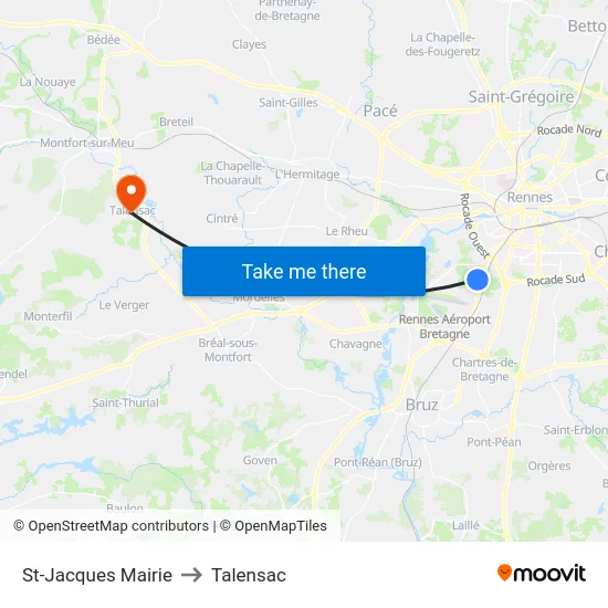 St-Jacques Mairie to Talensac map