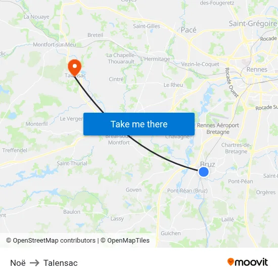 Noë to Talensac map