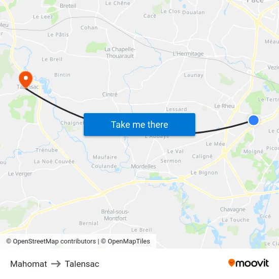 Mahomat to Talensac map