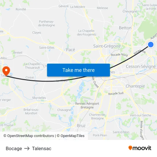 Bocage to Talensac map