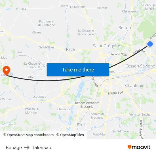 Bocage to Talensac map