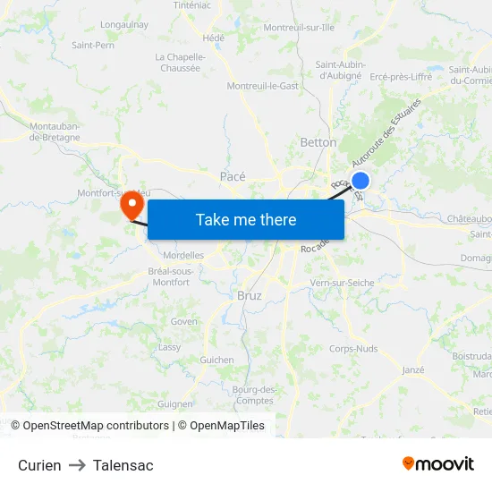 Curien to Talensac map