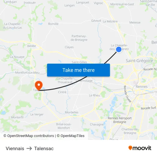 Viennais to Talensac map