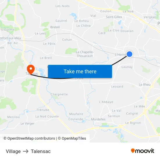 Village to Talensac map