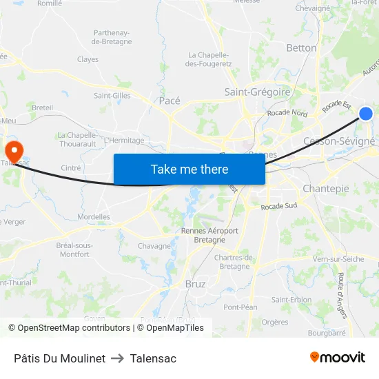 Pâtis Du Moulinet to Talensac map