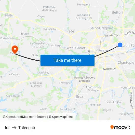 Iut to Talensac map