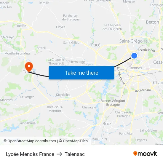 Lycée Mendès France to Talensac map