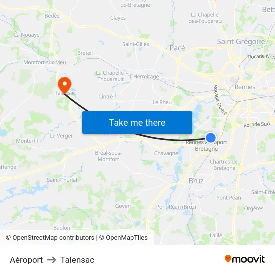 Aéroport to Talensac map