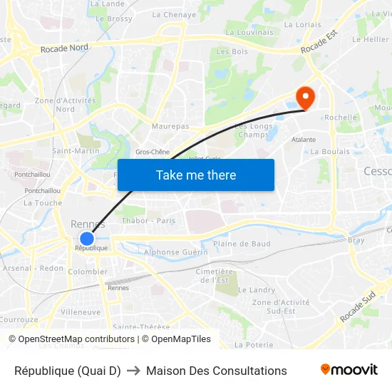 République (Quai D) to Maison Des Consultations map