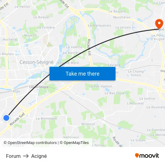 Forum to Acigné map