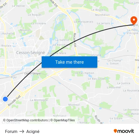 Forum to Acigné map