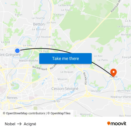 Nobel to Acigné map