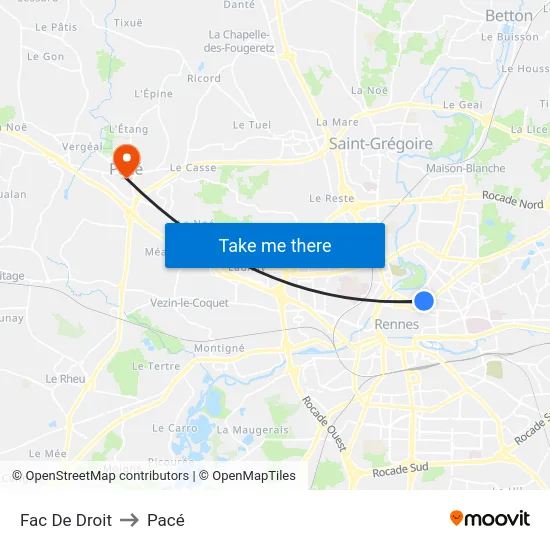Fac De Droit to Pacé map