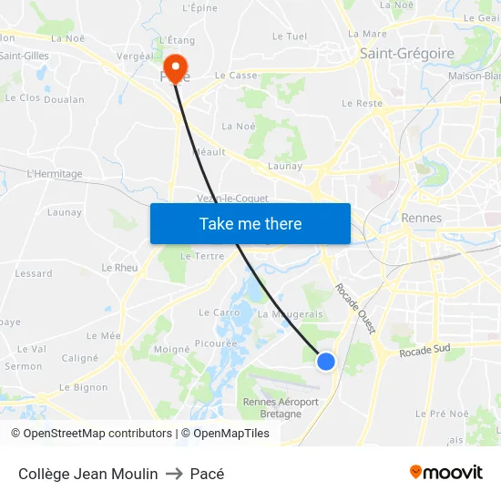 Collège Jean Moulin to Pacé map
