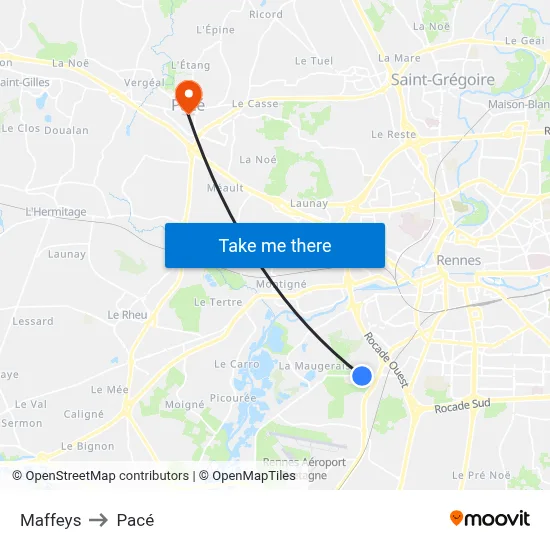 Maffeys to Pacé map