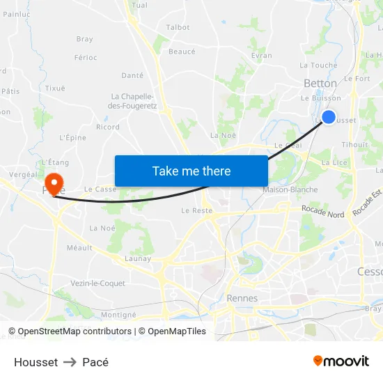 Housset to Pacé map