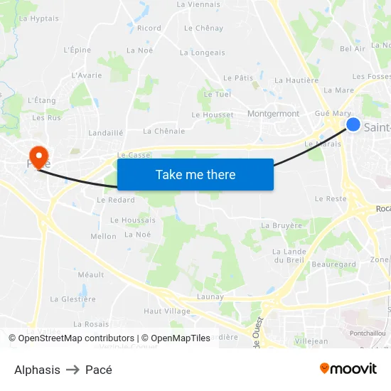 Alphasis to Pacé map