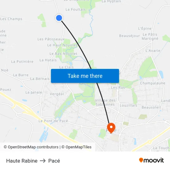 Haute Rabine to Pacé map