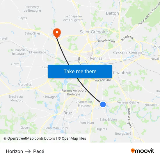 Horizon to Pacé map