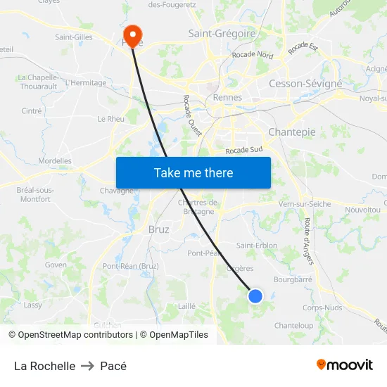 La Rochelle to Pacé map