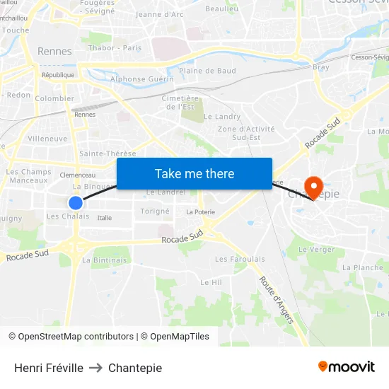Henri Fréville to Chantepie map