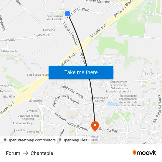 Forum to Chantepie map