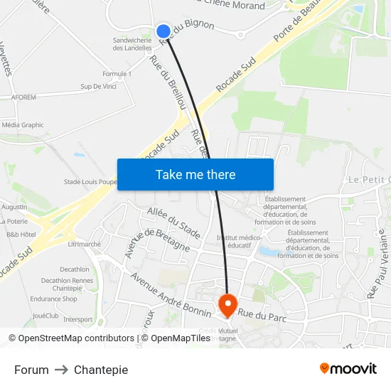 Forum to Chantepie map