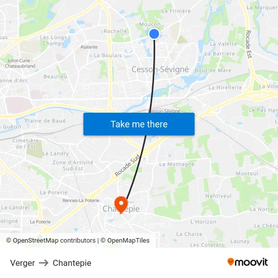 Verger to Chantepie map