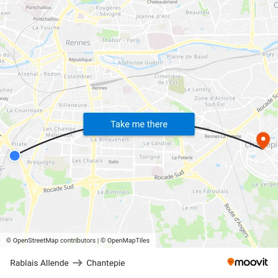 Rablais Allende to Chantepie map