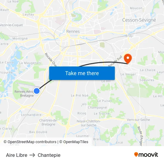 Aire Libre to Chantepie map