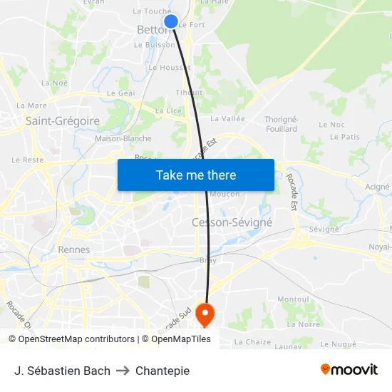 J. Sébastien Bach to Chantepie map