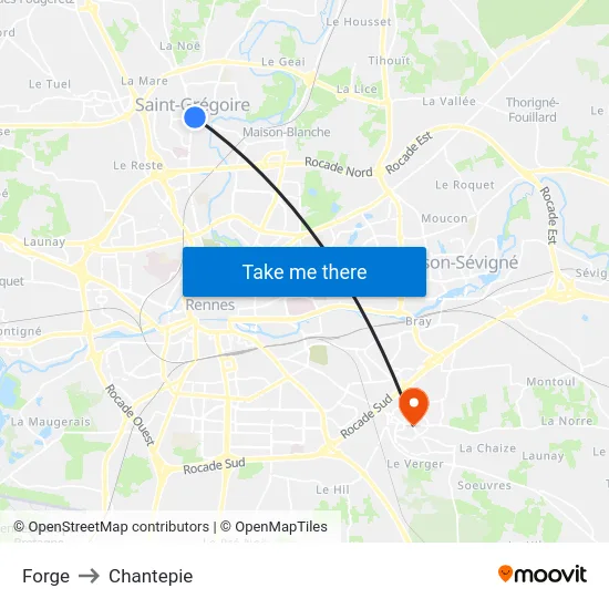Forge to Chantepie map