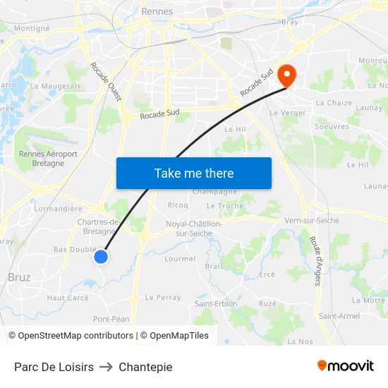 Parc De Loisirs to Chantepie map