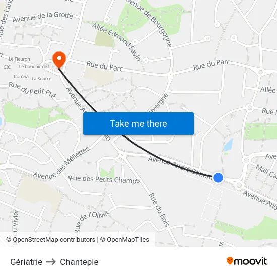 Gériatrie to Chantepie map