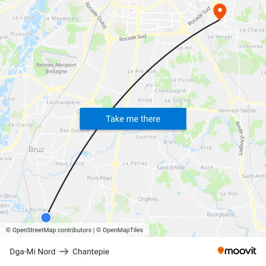 Dga-Mi Nord to Chantepie map