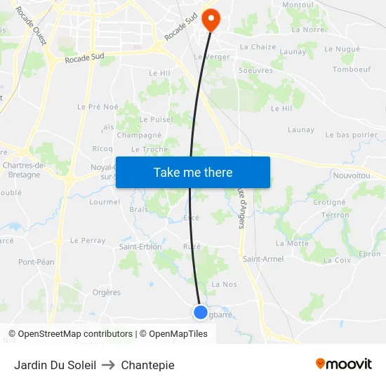 Jardin Du Soleil to Chantepie map
