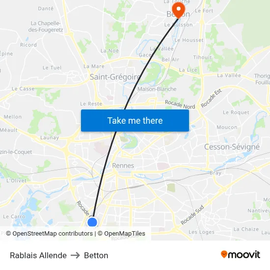 Rablais Allende to Betton map