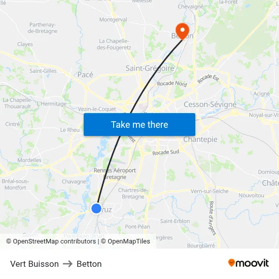 Vert Buisson to Betton map