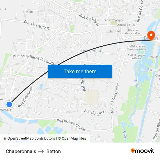Chaperonnais to Betton map