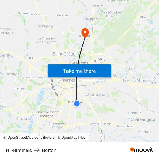 Hil-Bintinais to Betton map