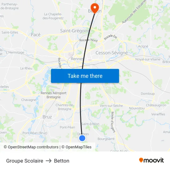Groupe Scolaire to Betton map