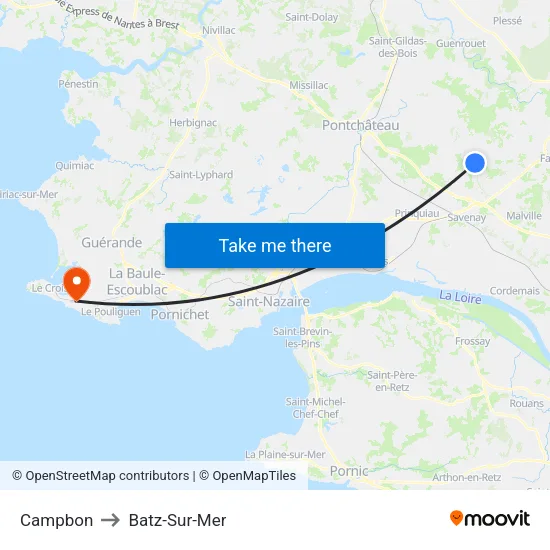 Campbon to Batz-Sur-Mer map