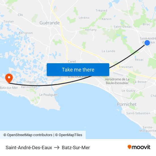 Saint-André-Des-Eaux to Batz-Sur-Mer map