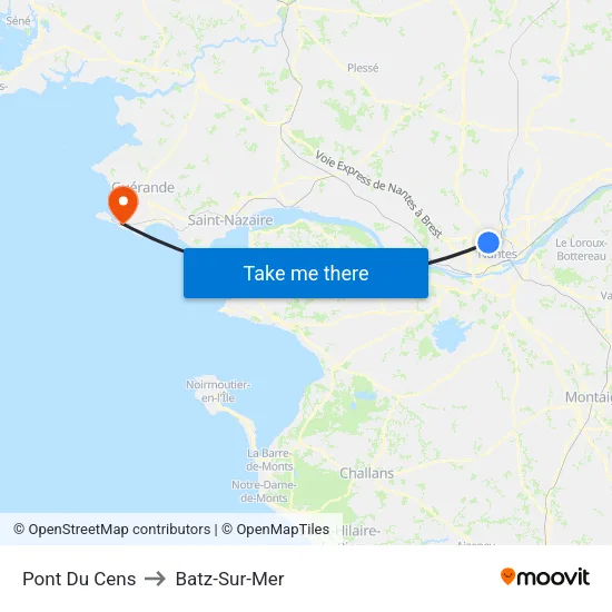 Pont Du Cens to Batz-Sur-Mer map