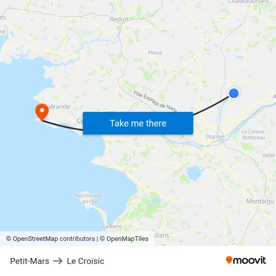 Petit-Mars to Le Croisic map