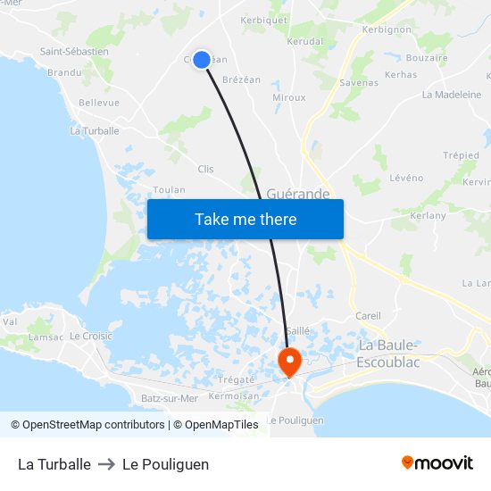 La Turballe to Le Pouliguen map
