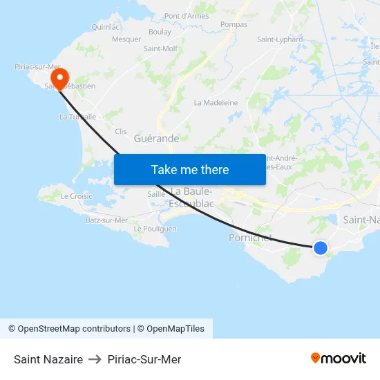Saint Nazaire to Piriac-Sur-Mer map